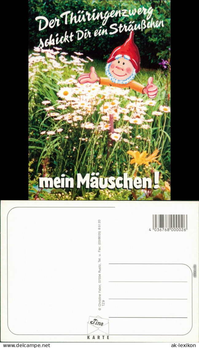 Ansichtskarte  Thüringenzwerge - Gänseblumenwiese 2001 - Humor