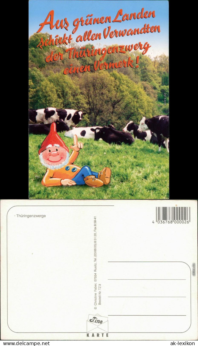 Ansichtskarte  Thüringenzwerg Auf Der Kuhweide 2001 - Humor