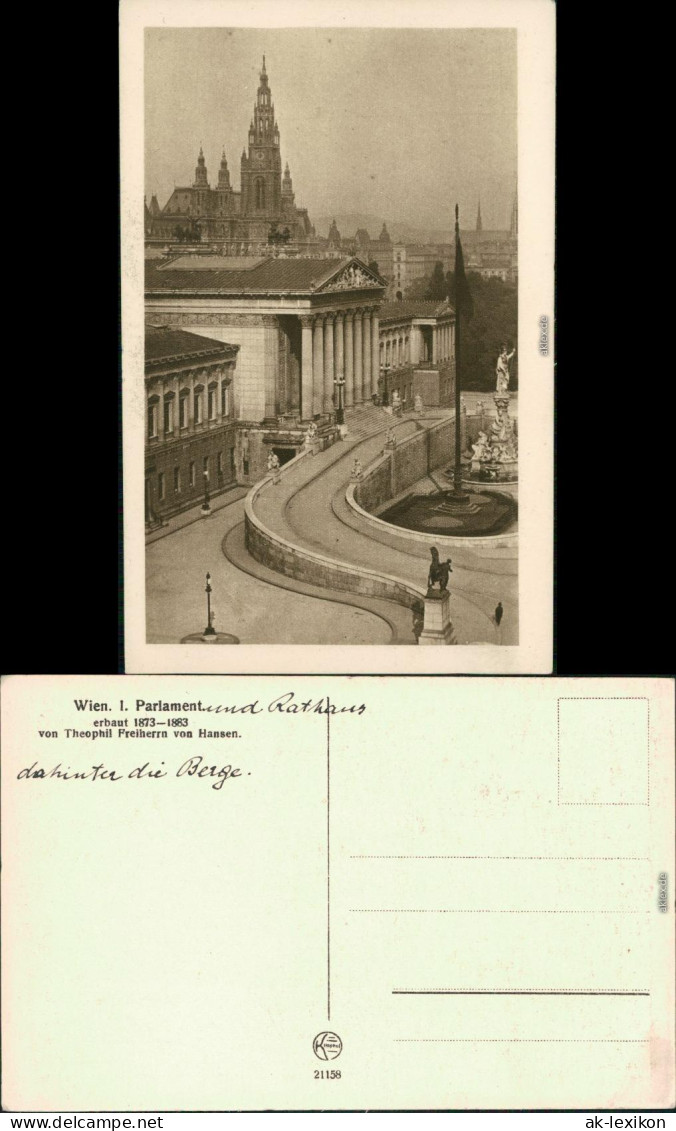 Ansichtskarte Wien Parlament Und Rathaus 1934 - Other & Unclassified