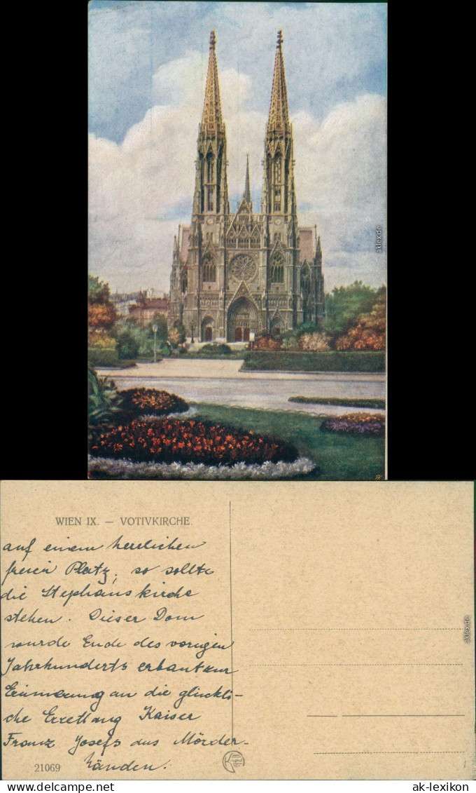 Ansichtskarte Wien Künstlerkarte - Votivkirche 1913 - Andere & Zonder Classificatie