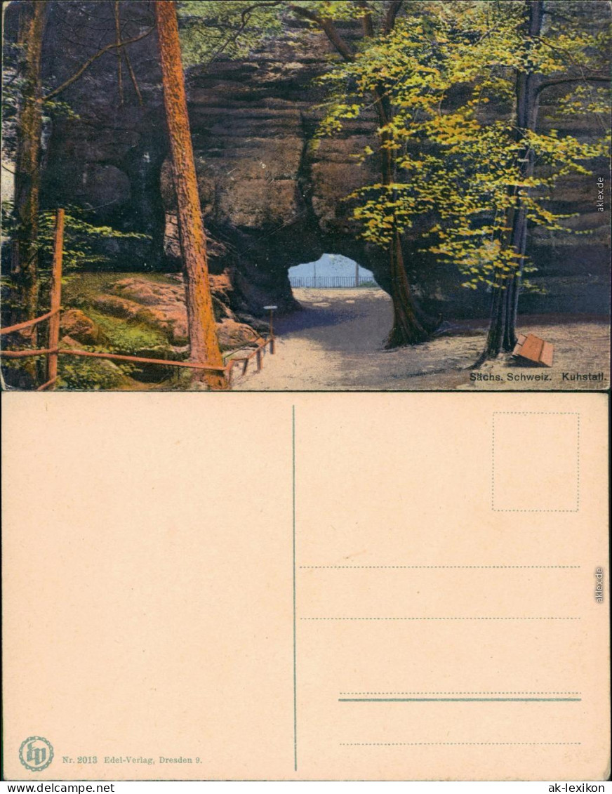 Ansichtskarte Kirnitzschtal Kuhstall 1914 - Kirnitzschtal