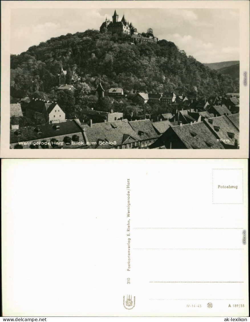 Ansichtskarte Wernigerode Schloss/Feudalmuseum 1955 - Sonstige & Ohne Zuordnung