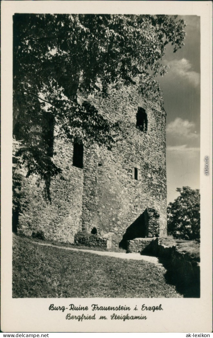 Ansichtskarte Frauenstein (Erzgebirge) Schloß Und Burgruine 1955 - Frauenstein (Erzgeb.)