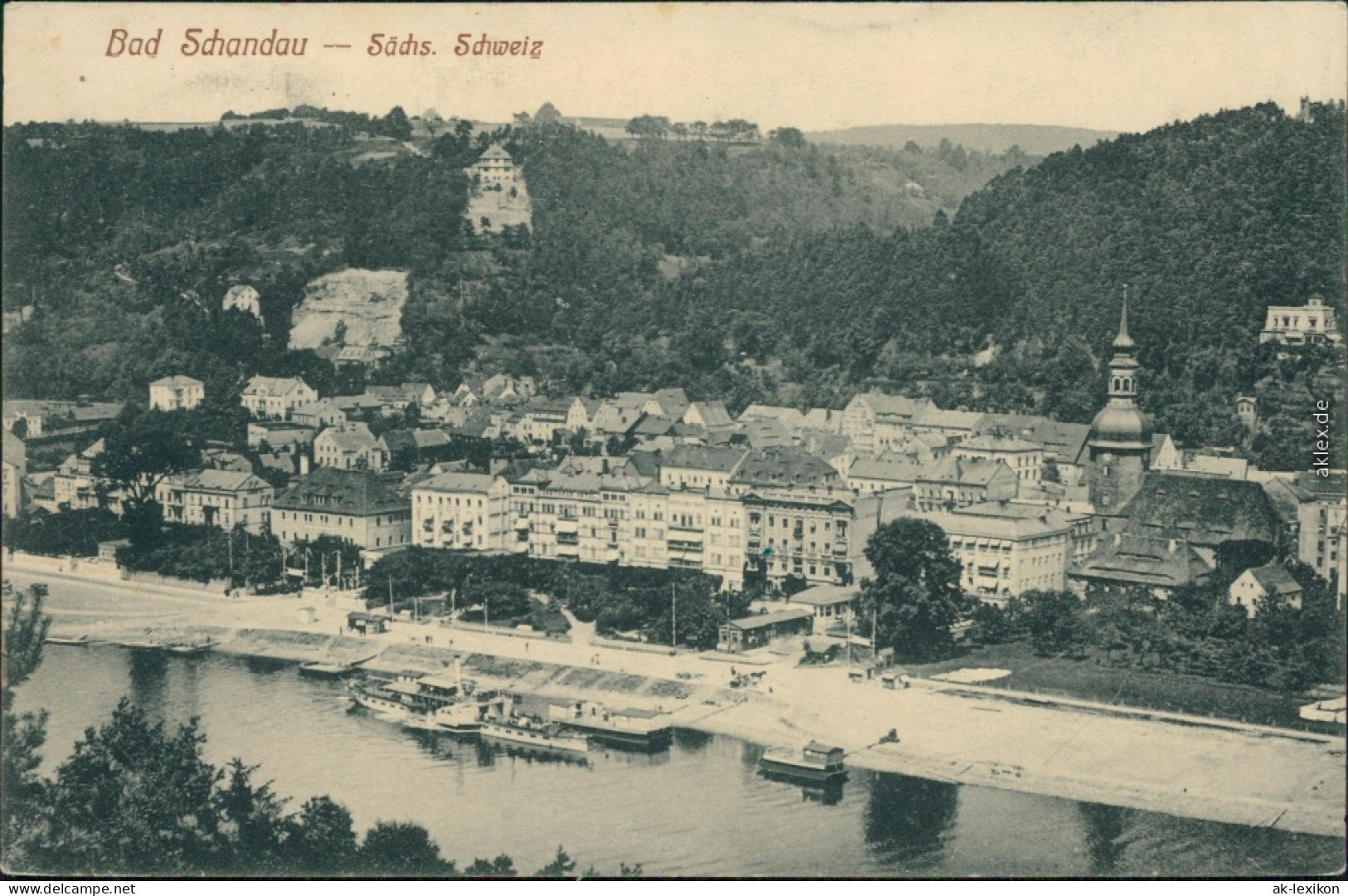 Ansichtskarte Bad Schandau Blick Auf Die Stadt 1913 - Bad Schandau