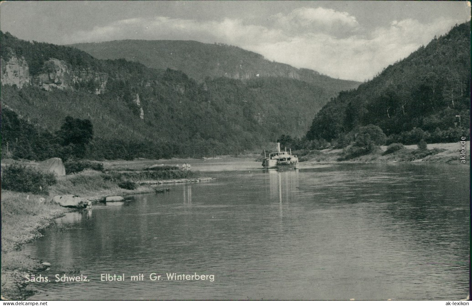 Ansichtskarte Schmilka Elbtal Mit Gr. Winterberg, Elbdampfer 1962 - Schmilka