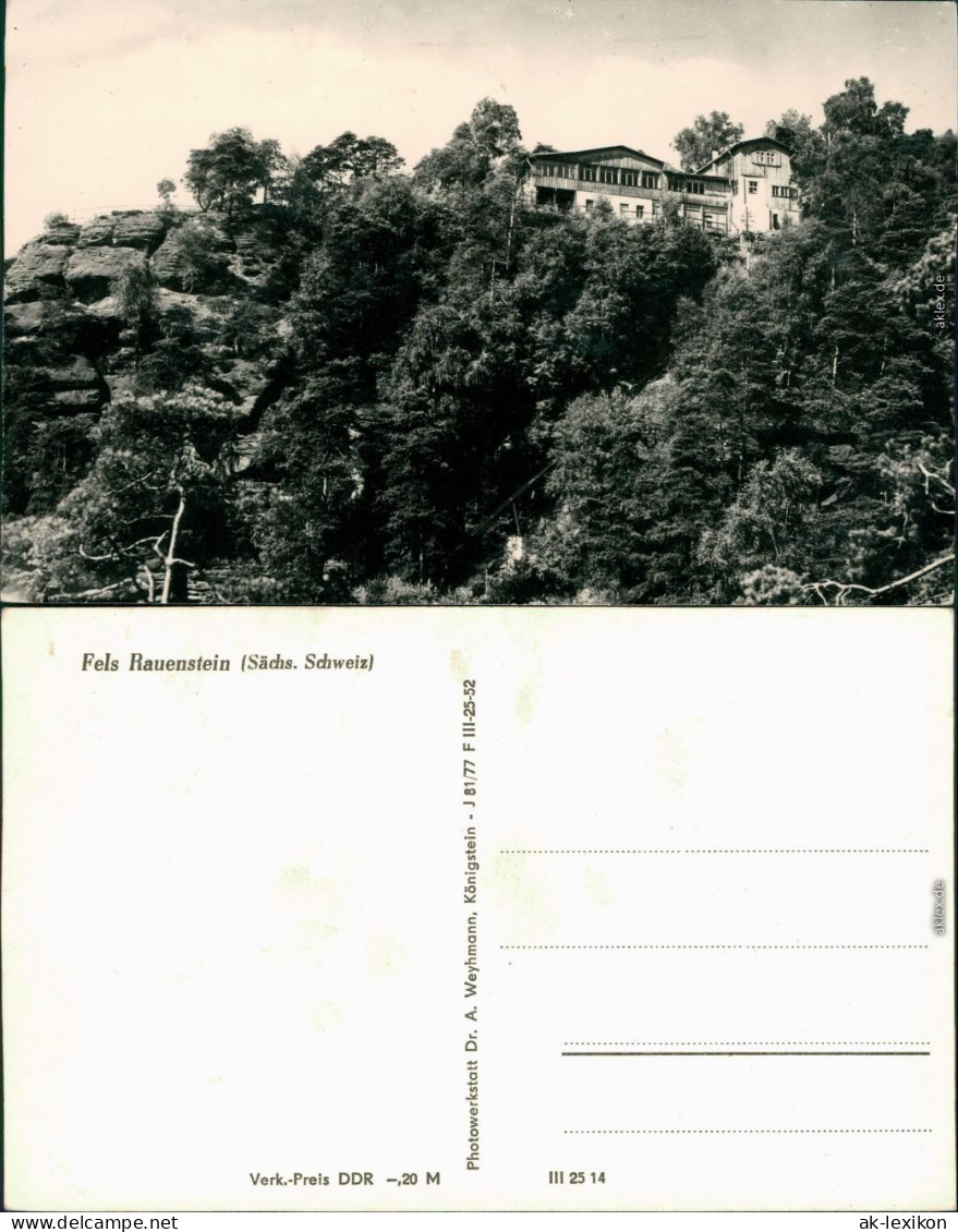 Ansichtskarte Rathen Fels Rauenstein - Lehmannschlucht 1962 - Rathen