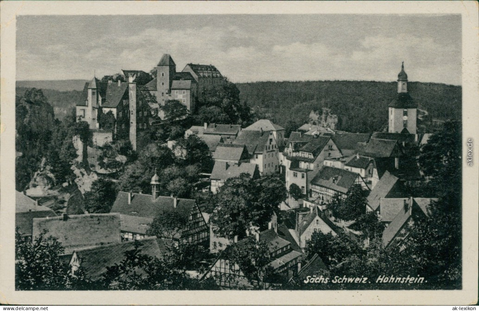 Ansichtskarte Hohnstein (Sächs. Schweiz) Blick Auf Den Ort Mit Burg 1953 - Hohnstein (Sächs. Schweiz)