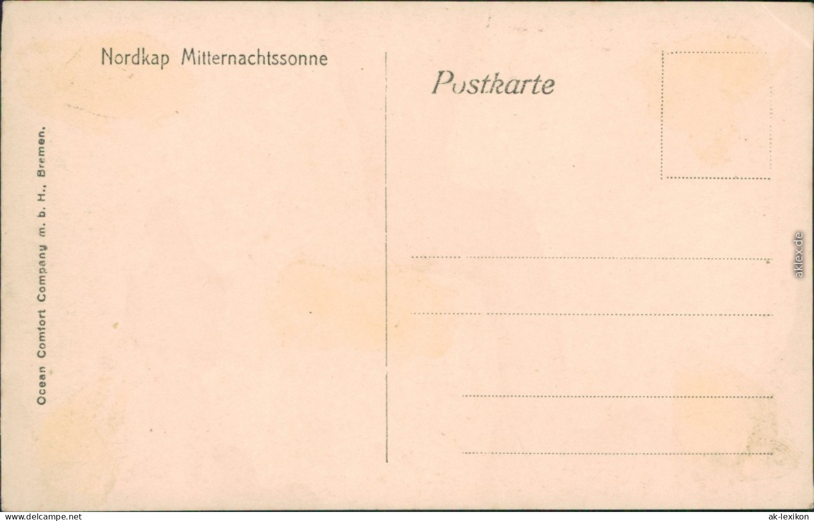 Ansichtskarte Nordkap Davvinjárgga Nordkap - Mitternachtssonne 1918 - Norvège