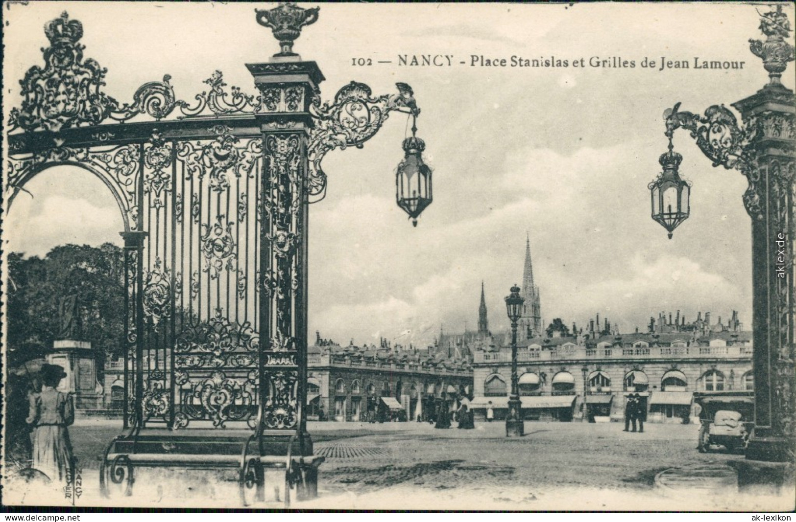 CPA Nancy Place Stanislas Et Grilles De Jean Lamour 1914 - Autres & Non Classés