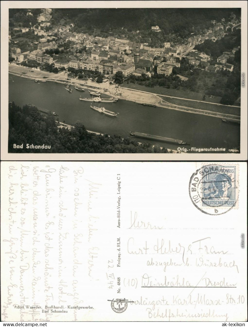 Ansichtskarte Bad Schandau Luftbild 1947 - Bad Schandau