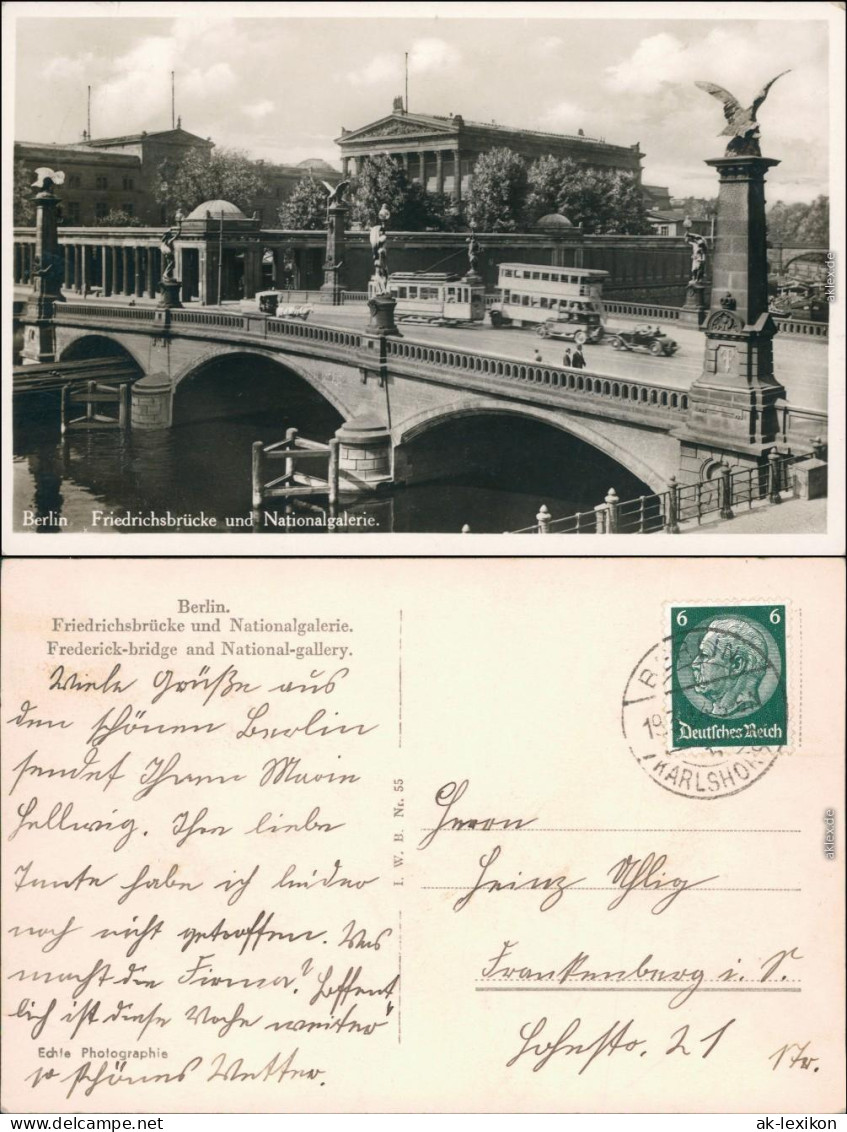 Ansichtskarte Berlin Friedrichsbrücke Und Nationalgalerie Straßenbahn 1934 - Other & Unclassified