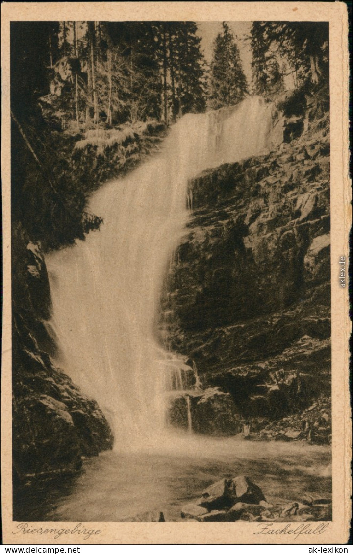Ansichtskarte Hirschberg (Schlesien) Jelenia Góra Zackelfall/Zackelklamm 1928 - Schlesien