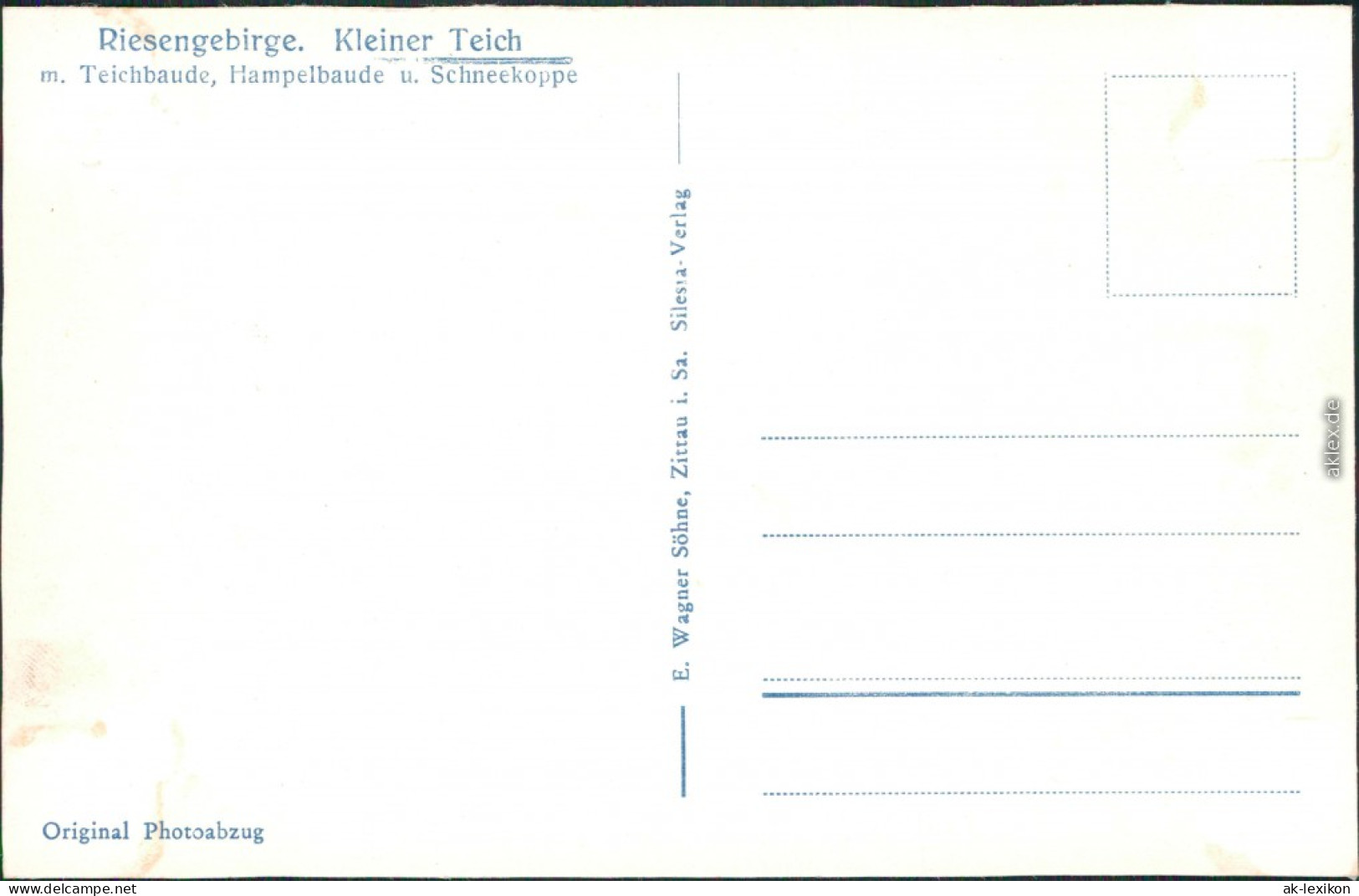 Brückenberg-Krummhübel   Karpacz Kleiner Teich M.  U. Schneekoppe 1932 - Schlesien