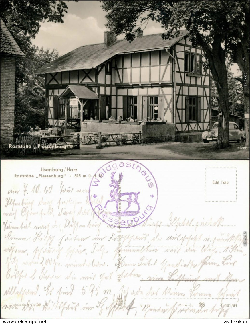 Ansichtskarte Ilsenburg (Harz) Raststätte "Plessenburg" 1959 - Autres & Non Classés