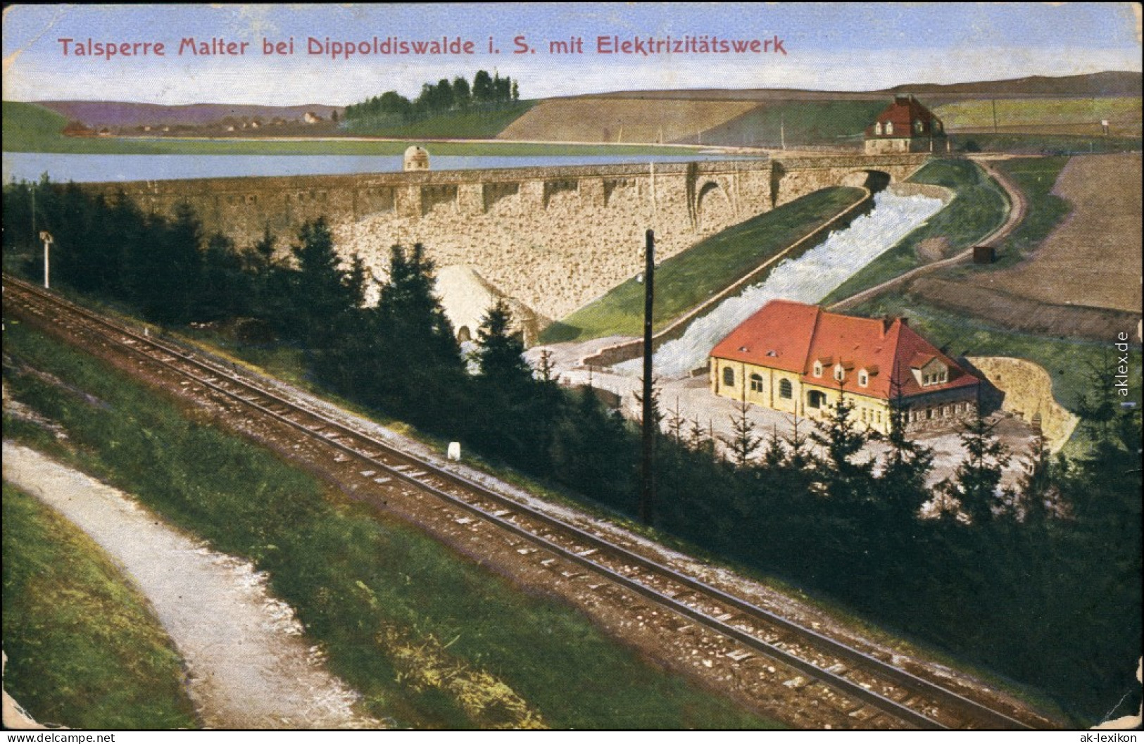 Ansichtskarte Dippoldiswalde Talsperre Malter 1915 - Dippoldiswalde