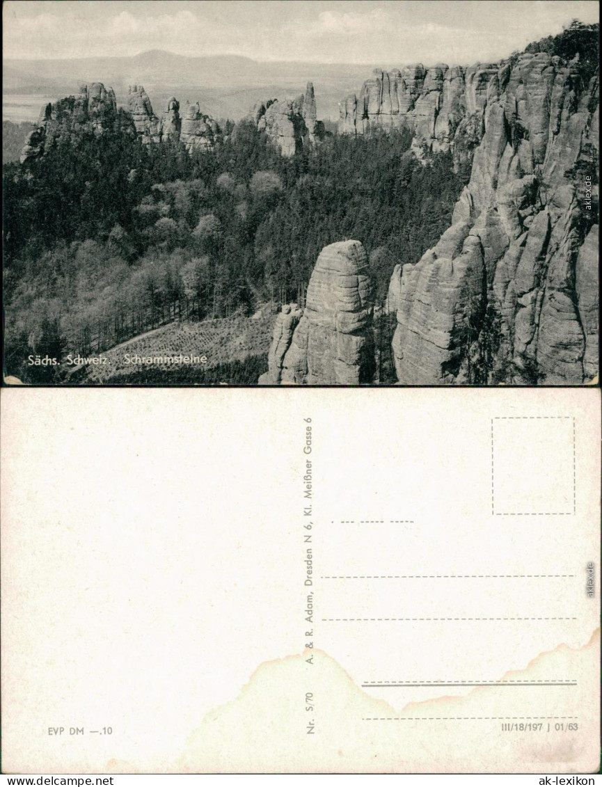 Ansichtskarte Bad Schandau Schrammsteine 1963 - Bad Schandau