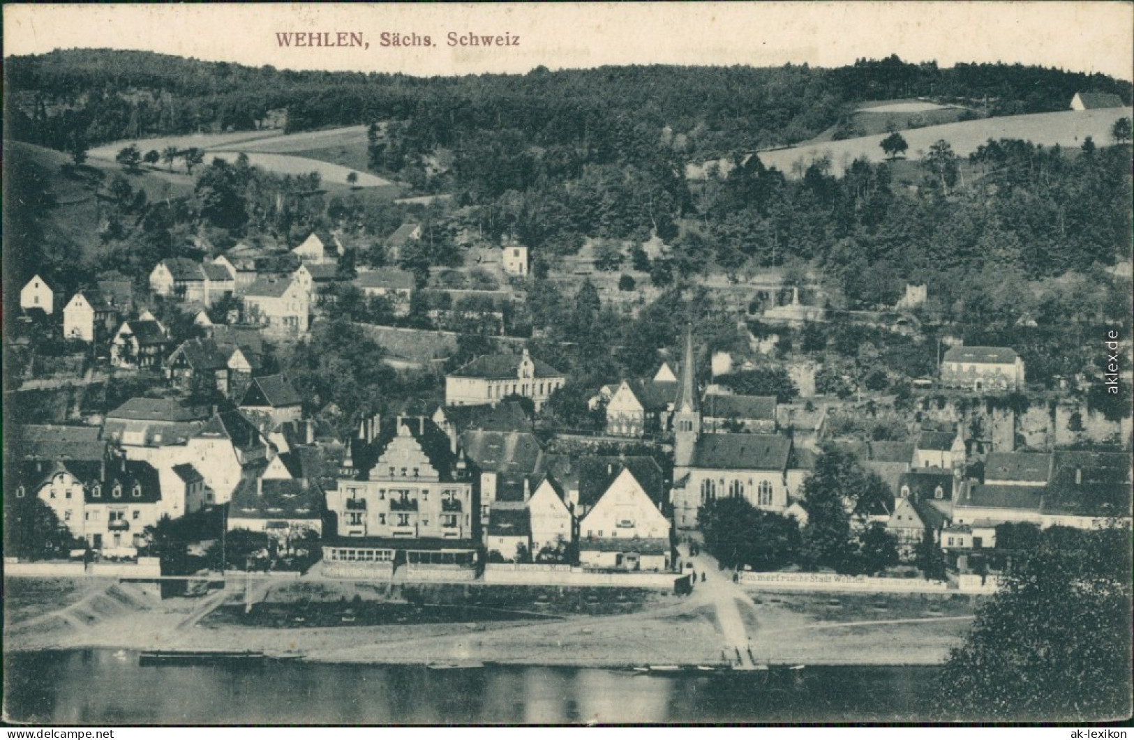 Ansichtskarte Wehlen Blick Auf Den Ort 1913 - Wehlen