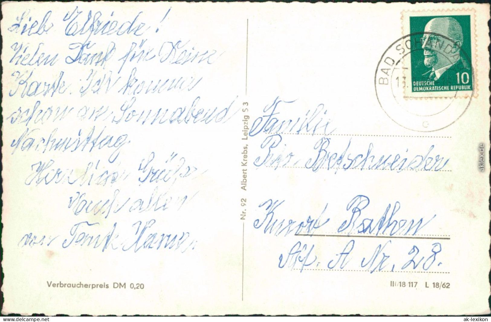 Ansichtskarte Bad Schandau Schrammsteine 1962 - Bad Schandau