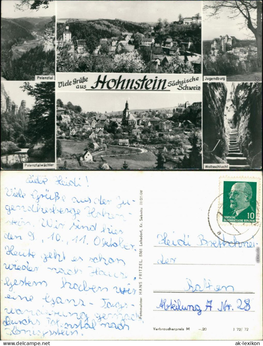 Hohnstein (Sächs. Schweiz) Polenztal,   Burg, Wolfsschlucht, Panorama 1972 - Hohnstein (Sächs. Schweiz)