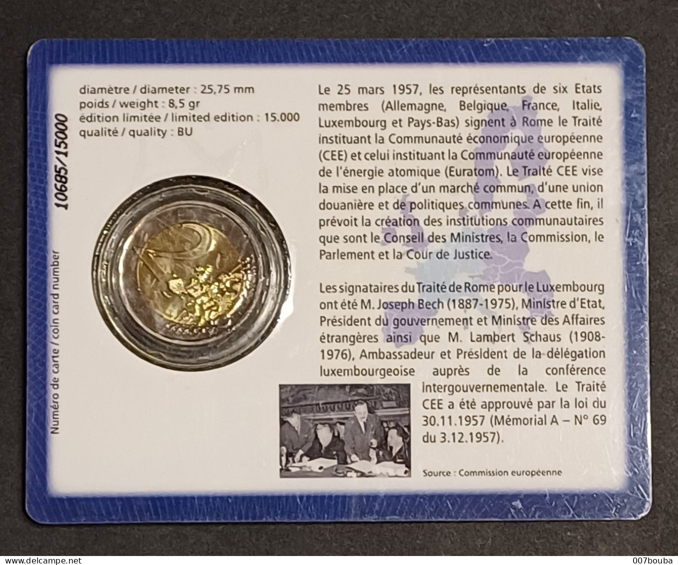 LUXEMBOURG / 2€  2007 / COINCARD _ SIGNATURE DU TRAITÉ DE ROME/ NEUVE SOUS BLISTER - Luxemburg