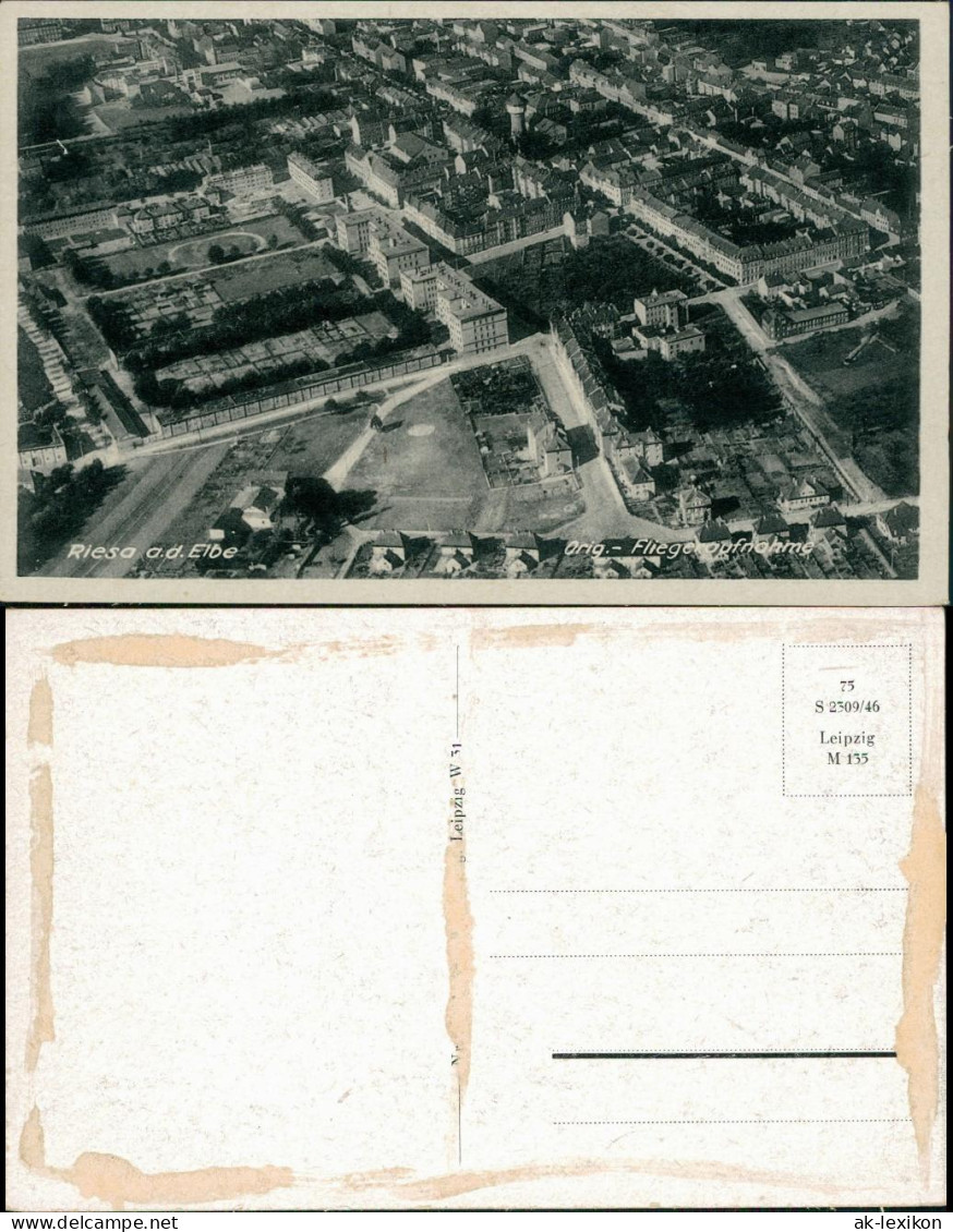 Ansichtskarte Riesa Luftbild Aus Großer Höhe 1940  - Riesa