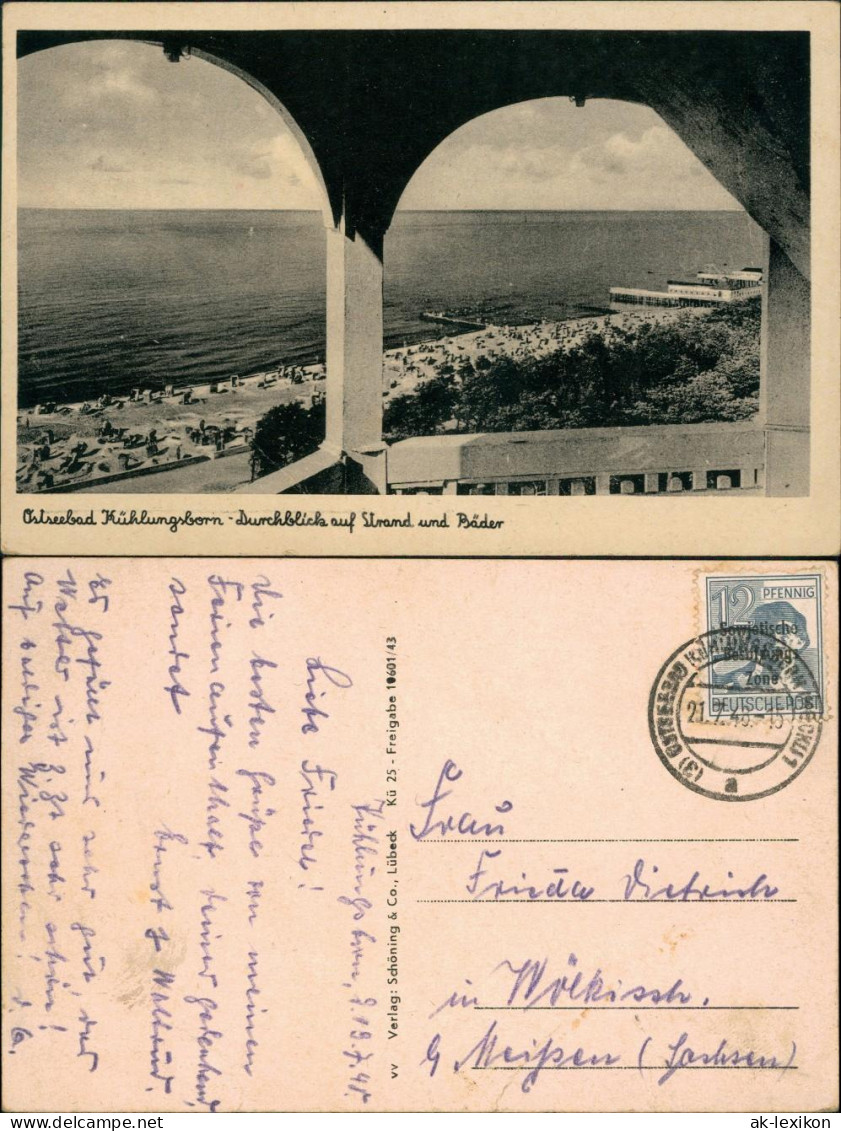 Ansichtskarte Kühlungsborn Durchblick Vom Pavillon - Strand 1939  - Kühlungsborn