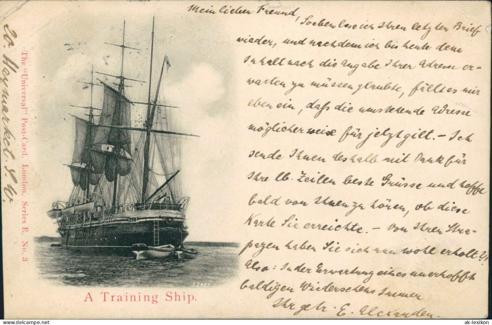 Ansichtskarte  Segelboot - A Training Ship 1901  - Voiliers