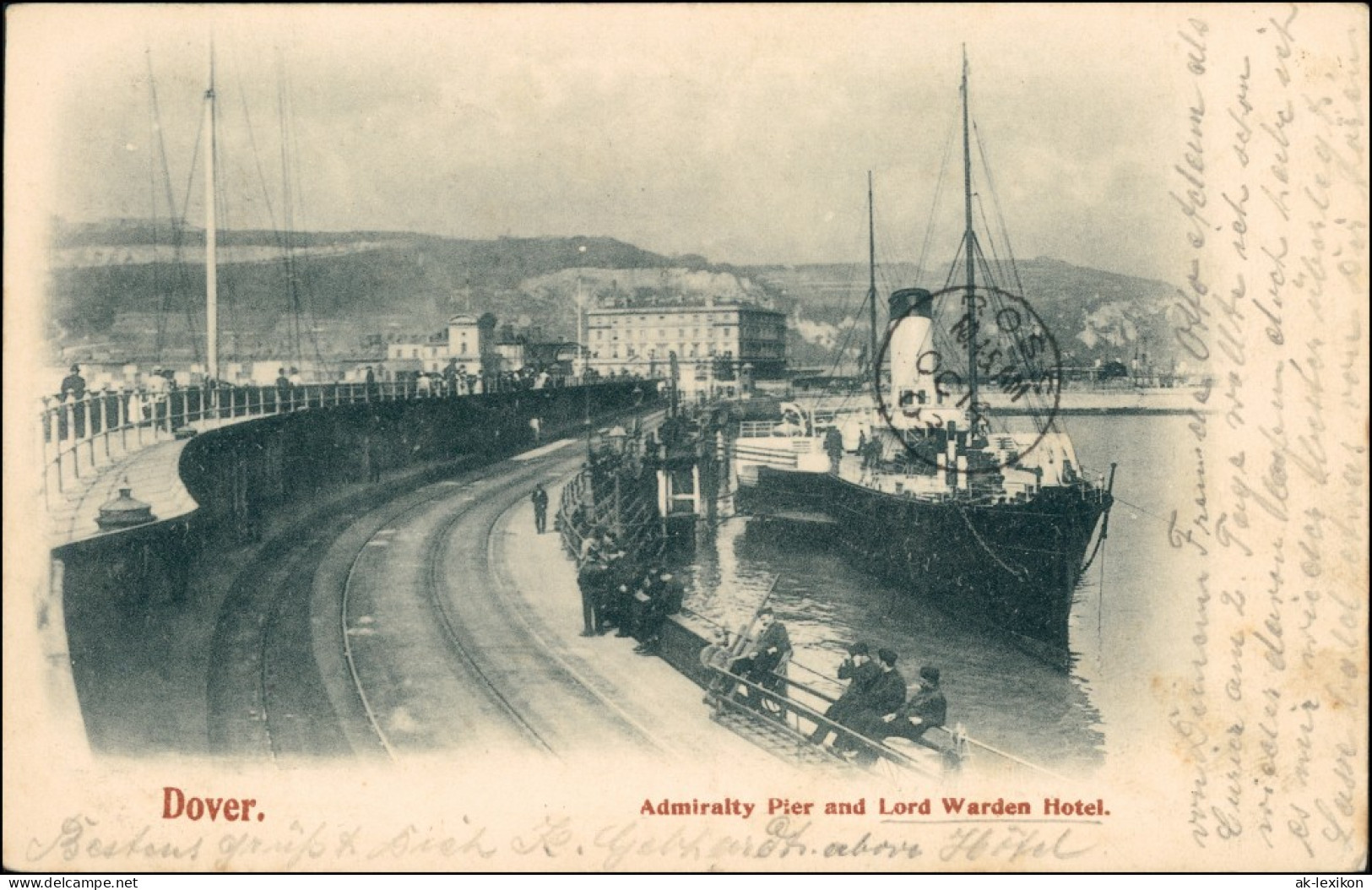 Postcard Dover Hafen Admiralty Pier Und Lord Warden Hotel 1904  - Andere & Zonder Classificatie
