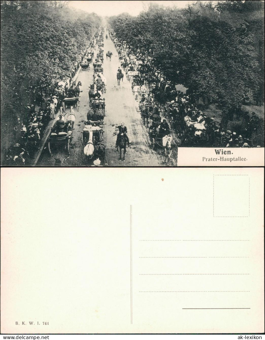 Ansichtskarte Wien Kutschen - Starker Verkehr Prater Hauptallee 1909  - Sonstige & Ohne Zuordnung