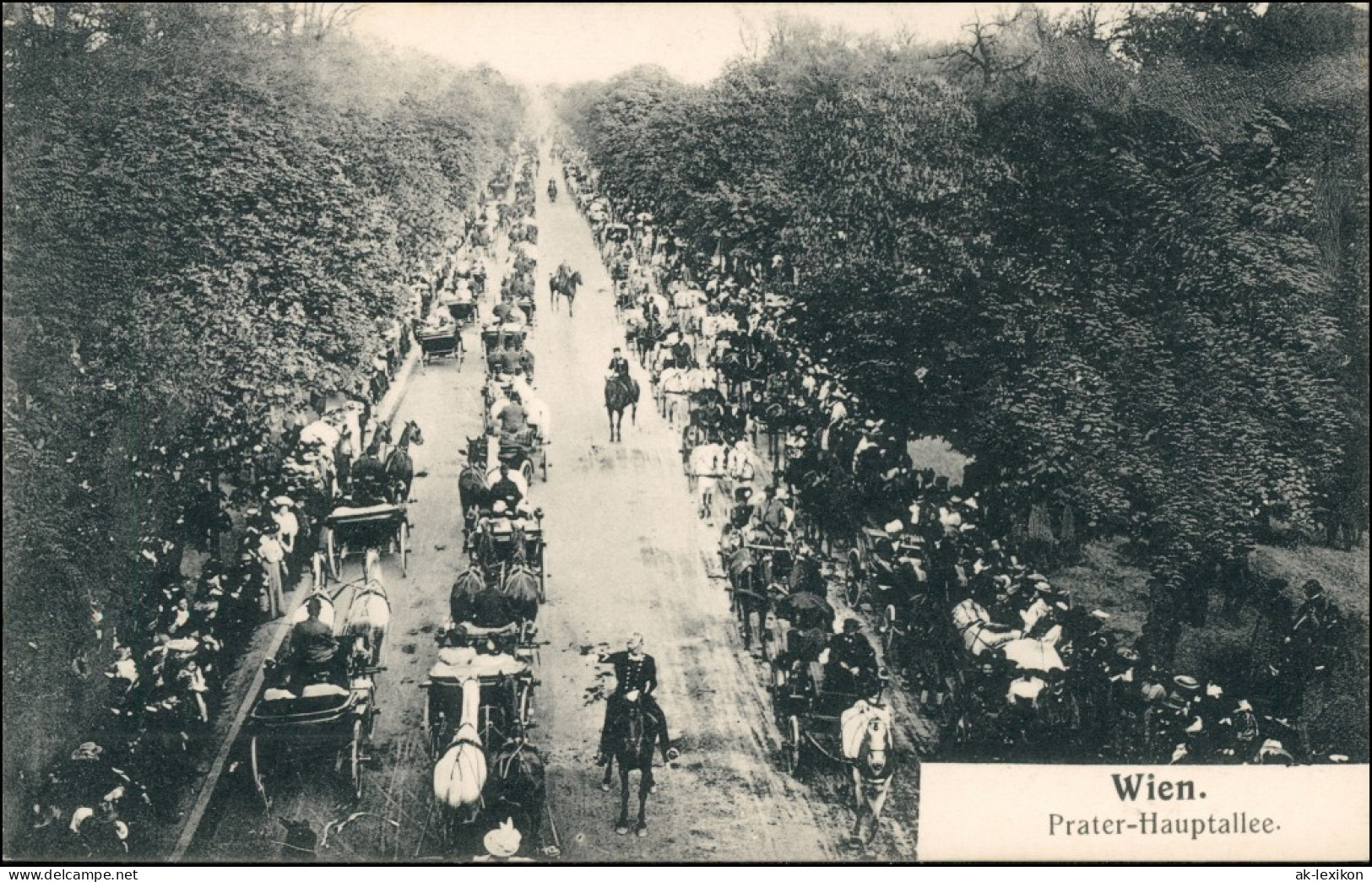 Ansichtskarte Wien Kutschen - Starker Verkehr Prater Hauptallee 1909  - Sonstige & Ohne Zuordnung