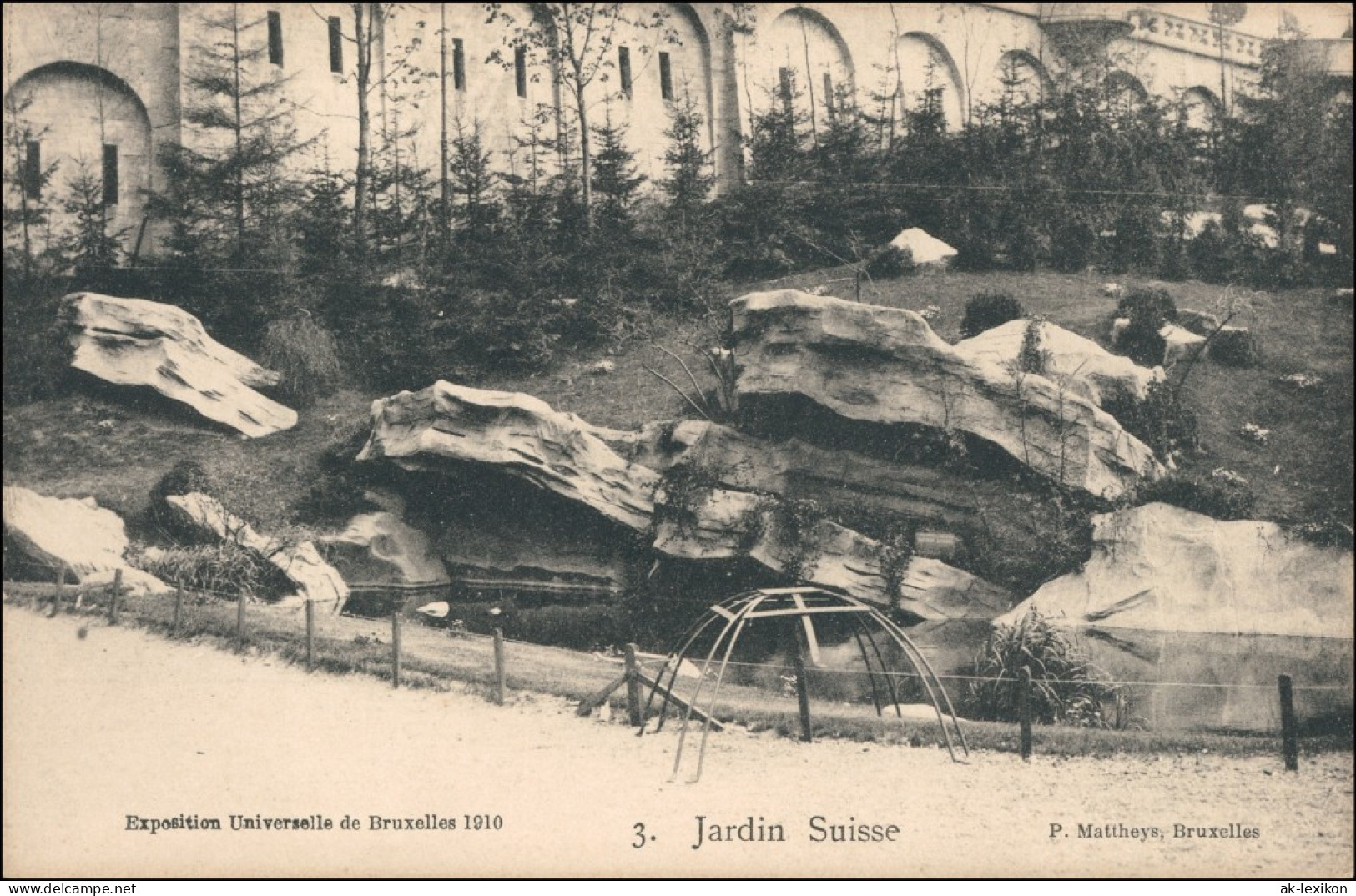 Postkaart Brüssel Bruxelles Jardin Suisse - EXPO 1910  - Altri & Non Classificati