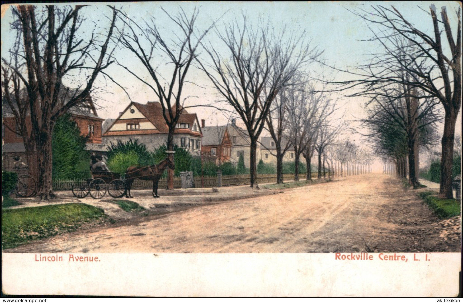 Postcard Rockville Centre Lincoln Avenue 1910  - Other & Unclassified