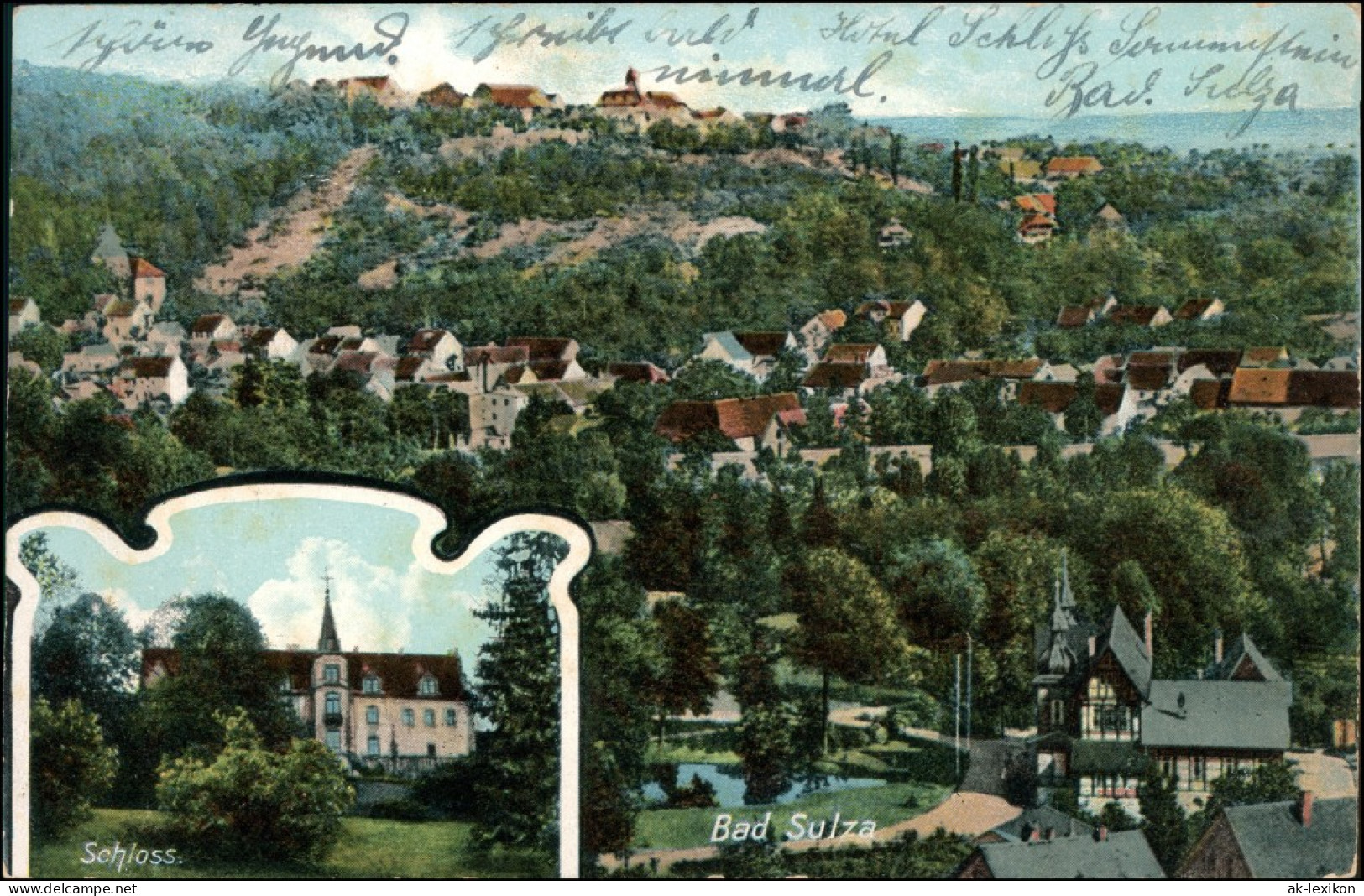 Ansichtskarte Bad Sulza 2 Bild: Stadt U. Schloß 1912  - Bad Sulza