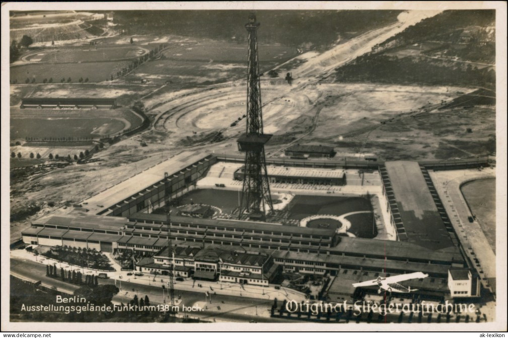 Charlottenburg-Berlin Luftbild Austellungsgelände, Funkturm - Im Bau 1932  - Charlottenburg