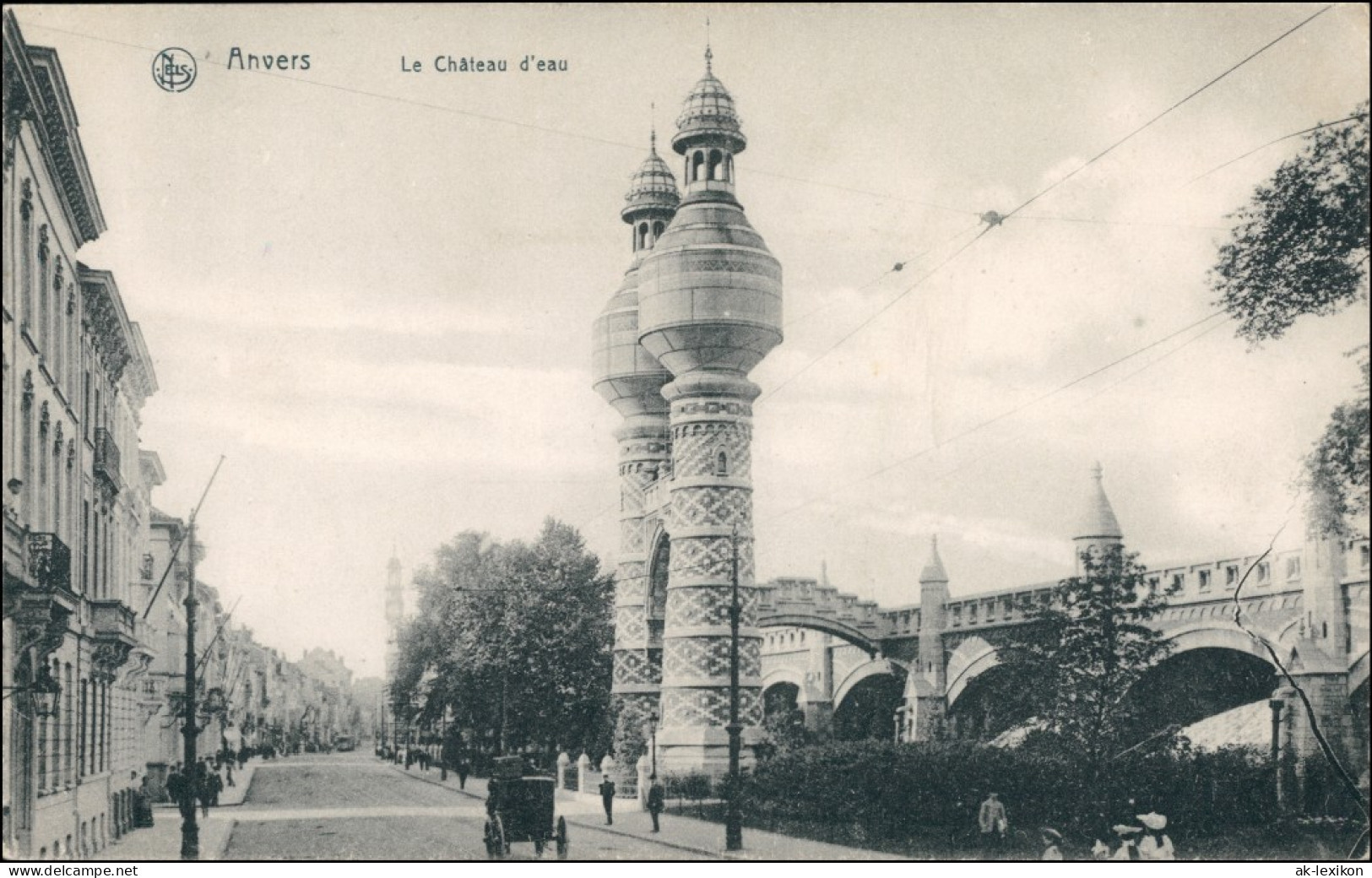 Postkaart Antwerpen Anvers La Chateau D Eau/Straßenpartie 1913  - Autres & Non Classés