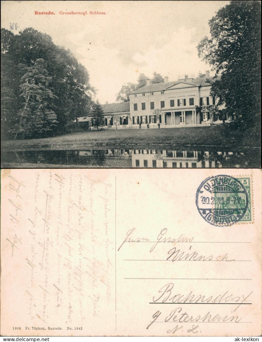 Ansichtskarte Rastede Partie Am Großherzoglichen Schloß 1908  - Rastede