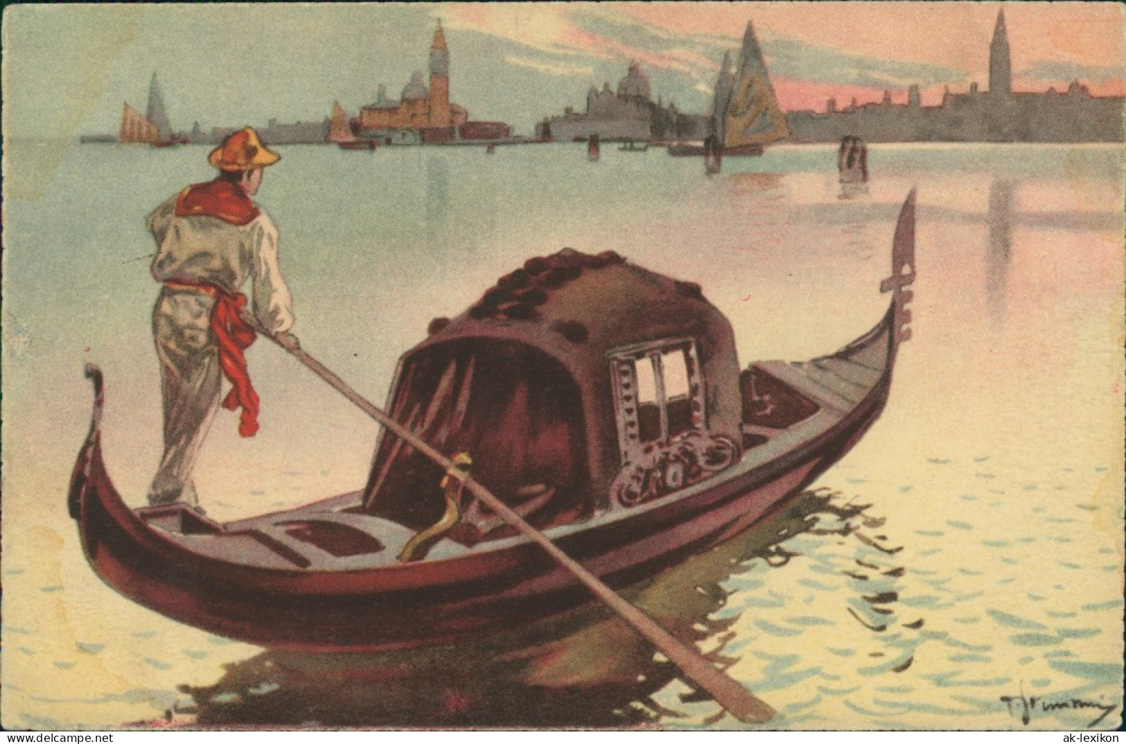 Cartoline Venedig Venezia La Fondola 1934 - Otros & Sin Clasificación