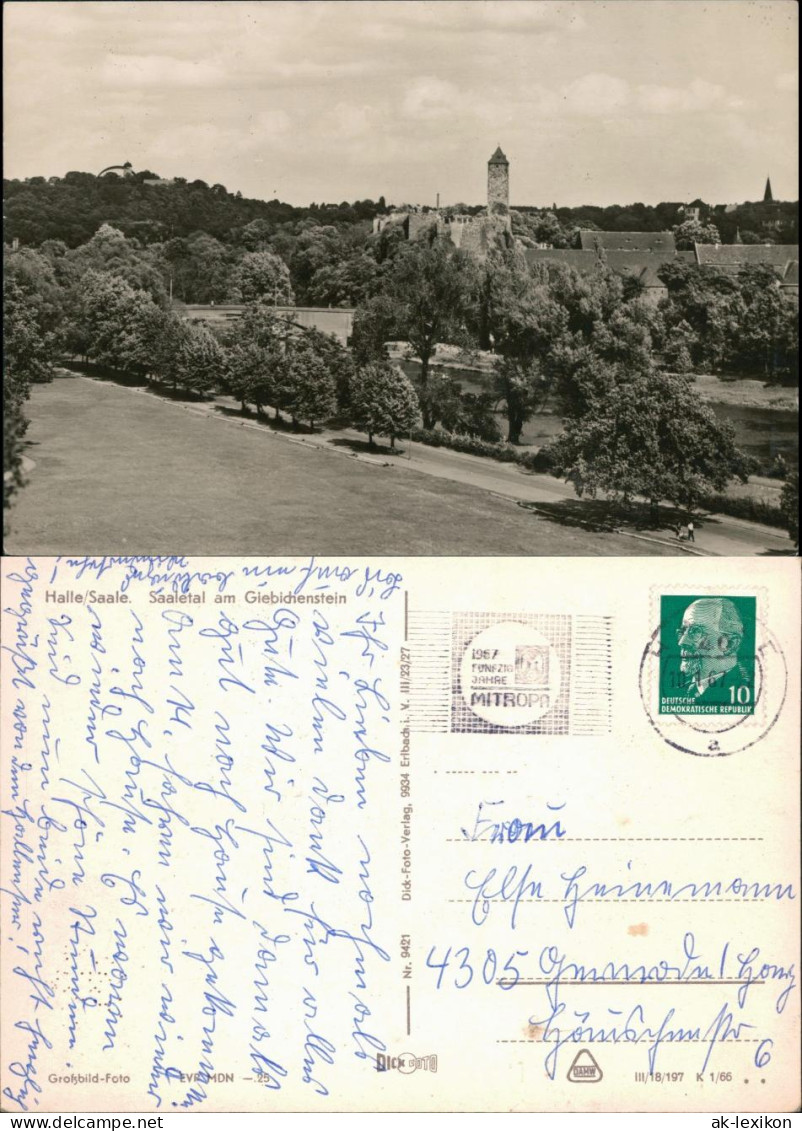 Ansichtskarte Giebichenstein-Halle (Saale) Saaletal Am Giebichenstein 1966 - Other & Unclassified