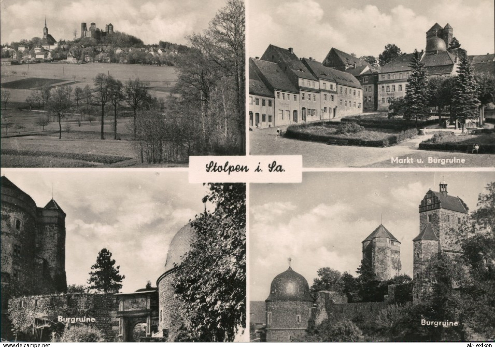 Ansichtskarte Stolpen Burgruine, Markt, Panorama 1964 - Stolpen