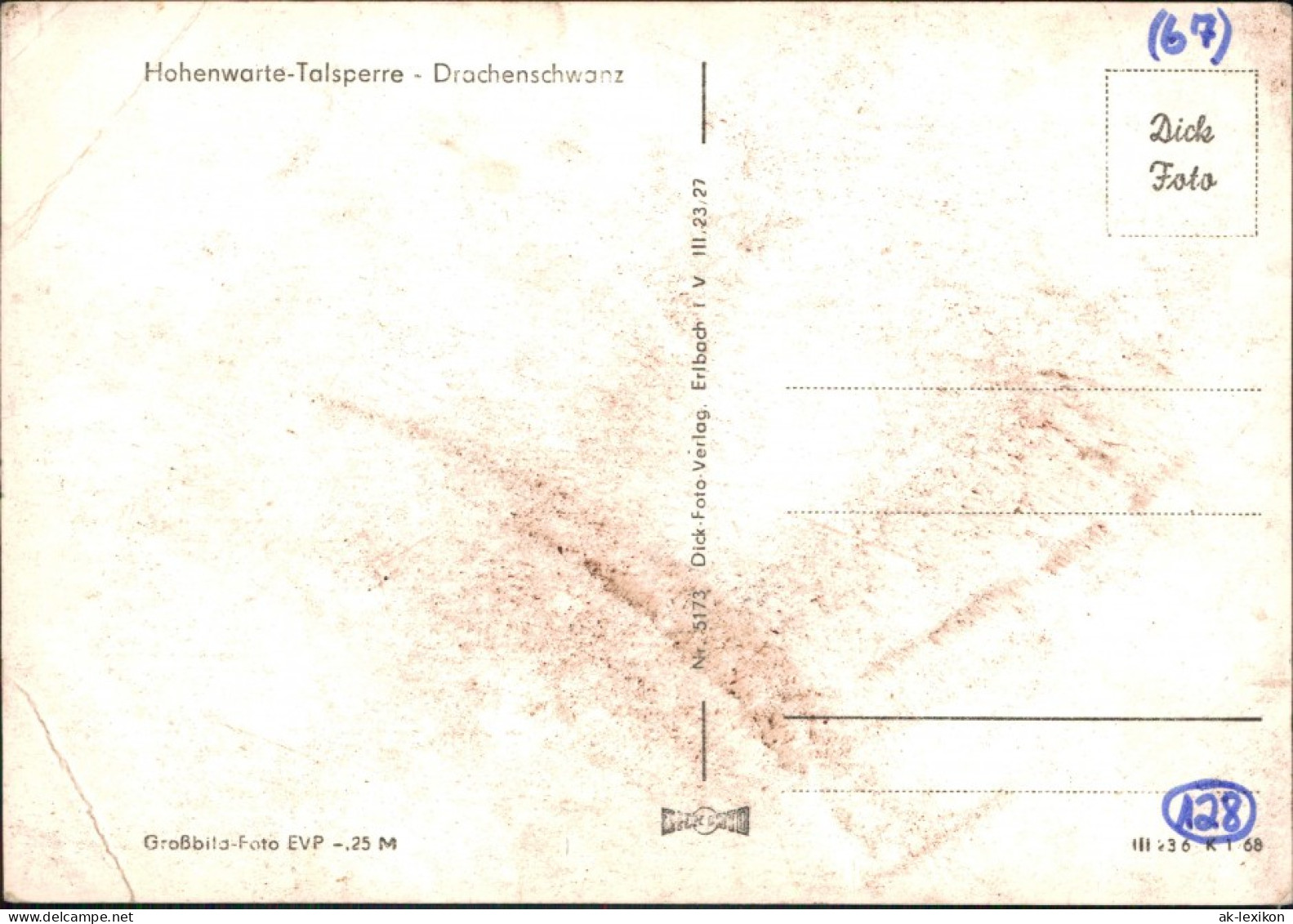 Ansichtskarte Linkenmühle Hohenwartetalsperre - Drachenschwanz 1968 - Other & Unclassified