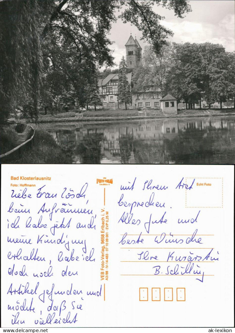 Ansichtskarte Bad Klosterlausnitz Dorfteich Und Kirche 1988 - Bad Klosterlausnitz