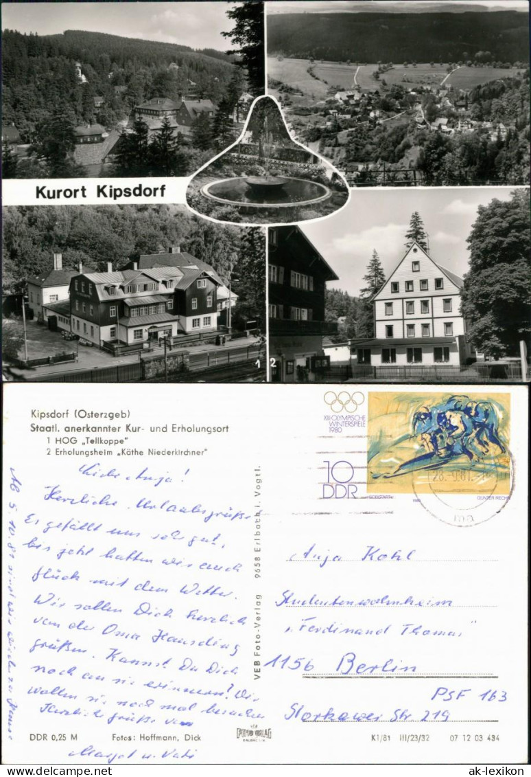 Kipsdorf-Altenberg (Erzgebirge) HOG "Tellkoppe", Erholungsheim, Panorama 1981 - Kipsdorf