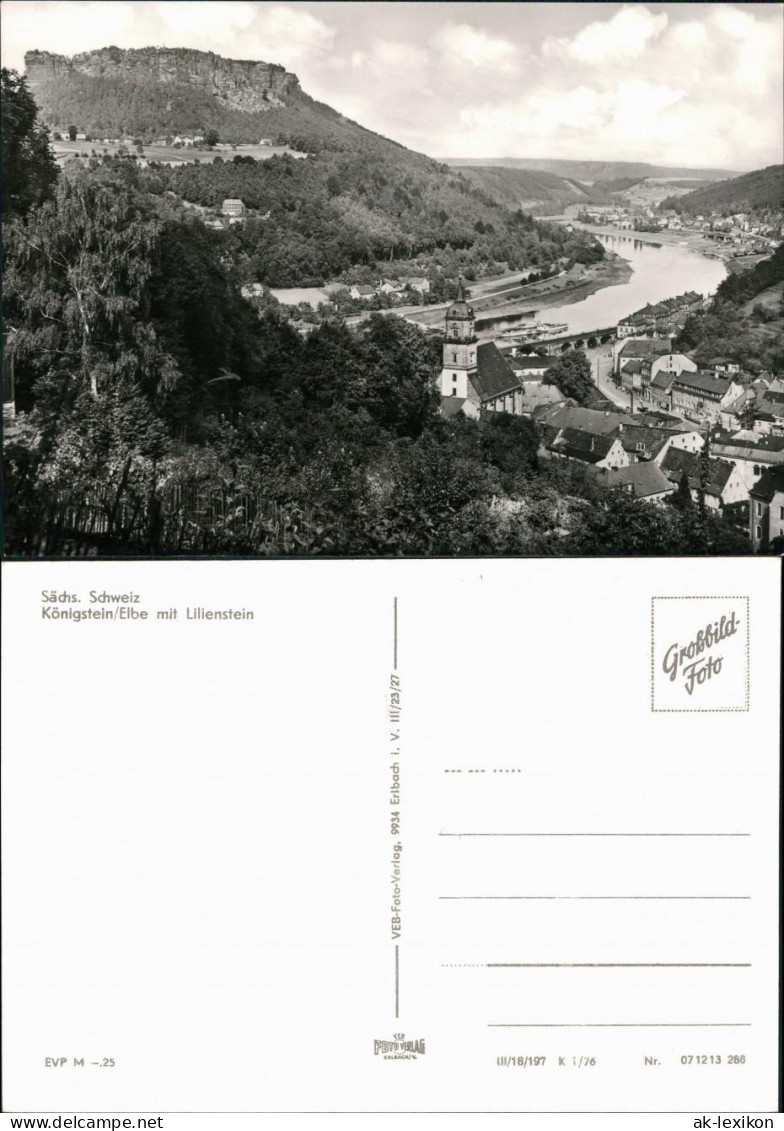 Königstein (Sächsische Schweiz) Lilienstein Und Blick Auf Königstein 1976 - Bad Schandau