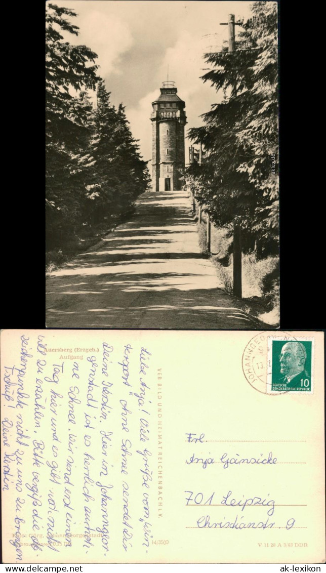 Ansichtskarte Eibenstock Aussichtsturm Auersberg 1963 - Eibenstock