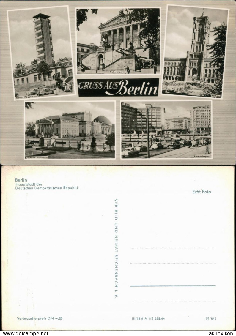 Berlin Neuer Müggelturm, Rathaus, Deutsche Staatsoper, Alexanderplatz 1964 - Other & Unclassified