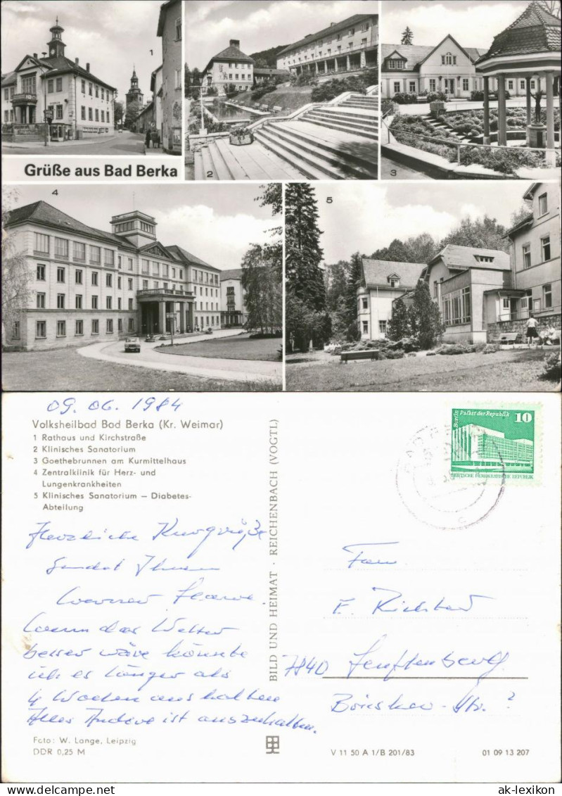 Bad Berka Rathaus, Klinisches Sanatorium, Goethebrunnen, Zentralklinik 1983 - Bad Berka