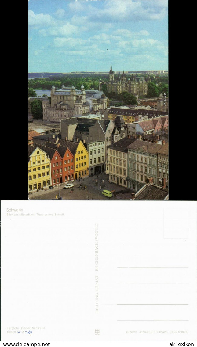 Ansichtskarte Schwerin Blick Zur Altstadt Mit Theater Und Schloß 1986 - Schwerin