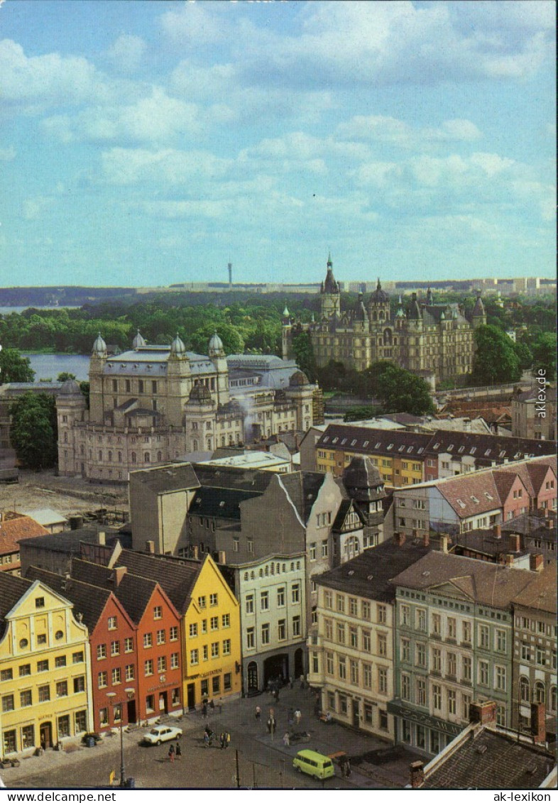 Ansichtskarte Schwerin Blick Zur Altstadt Mit Theater Und Schloß 1986 - Schwerin