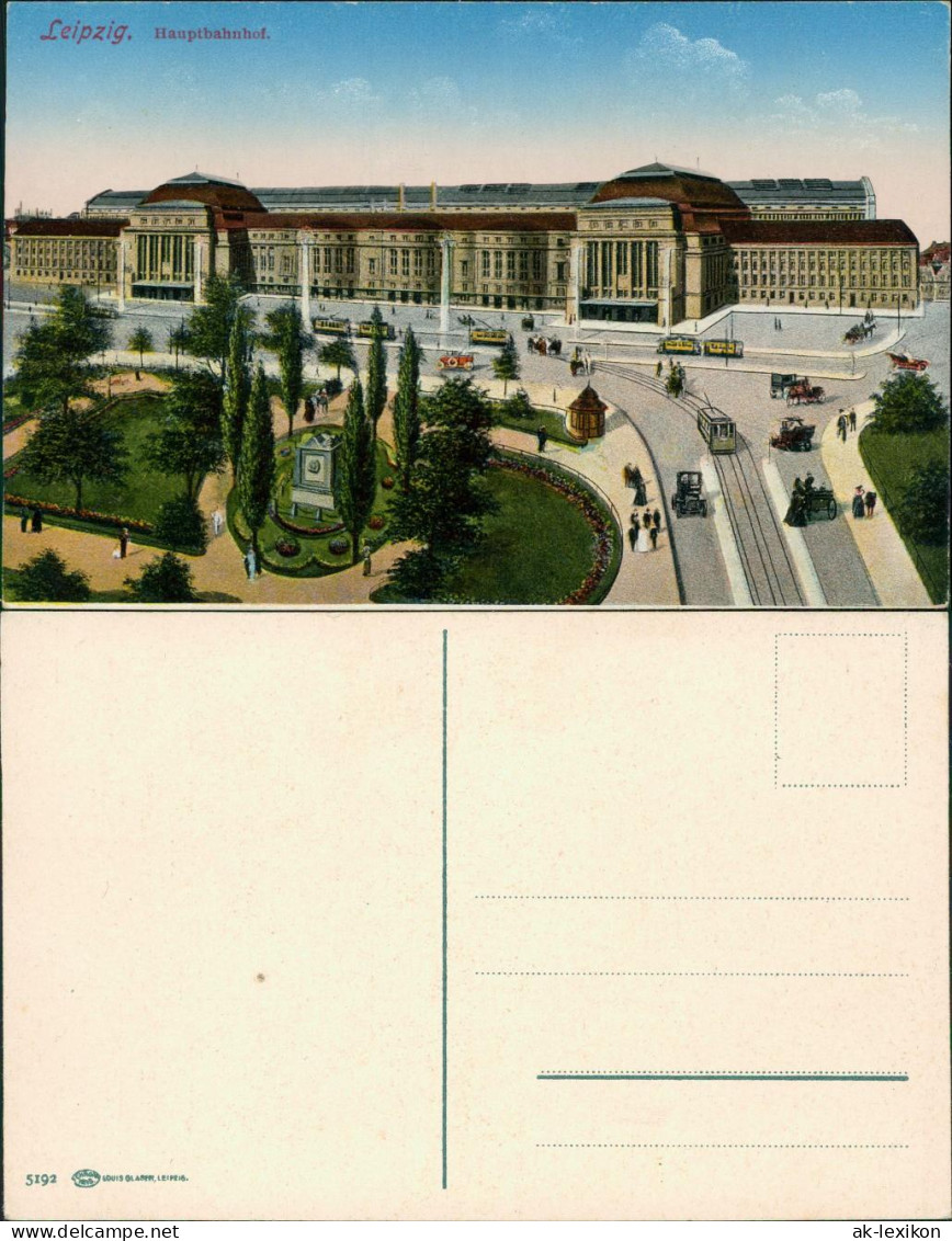 Ansichtskarte Leipzig Hauptbahnhof - Künstlerkarte 1913  - Leipzig