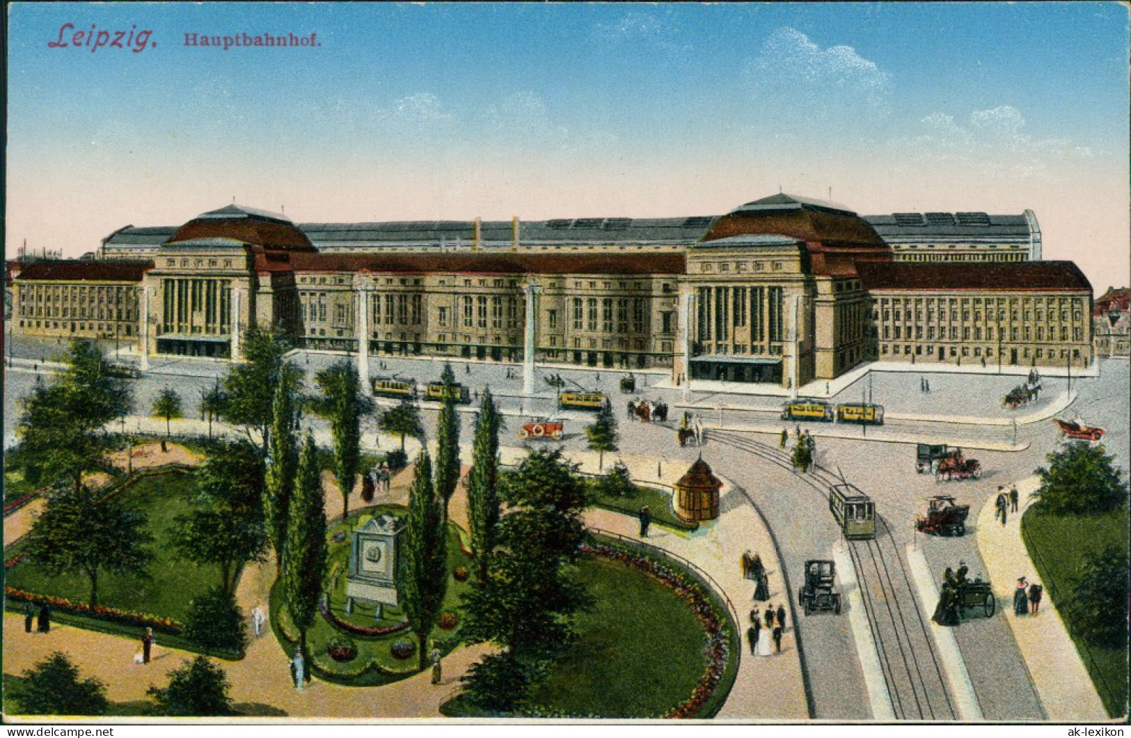 Ansichtskarte Leipzig Hauptbahnhof - Künstlerkarte 1913  - Leipzig